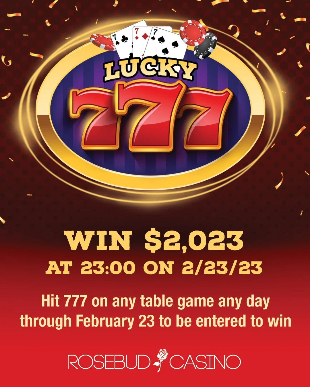 Lucky 777 Cash Drawing — Rosebud Casino